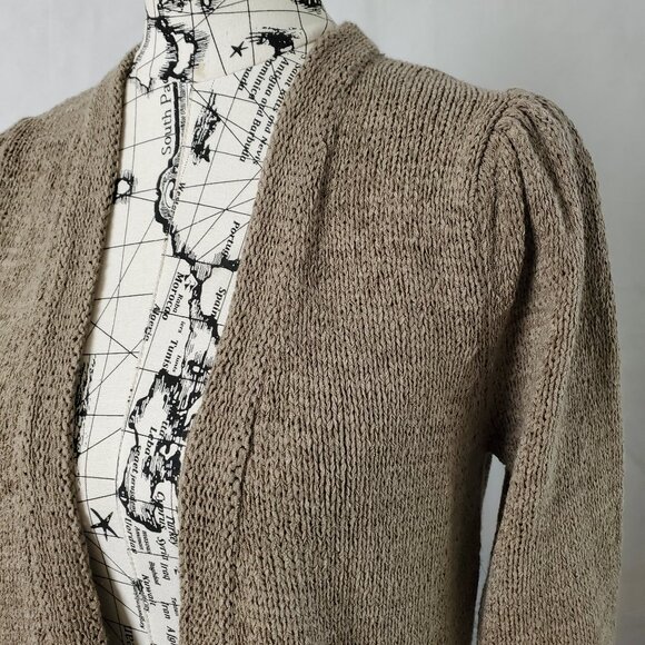 August Silk Brown Knit Belted Cardigan - Medium - Picture 3 of 3